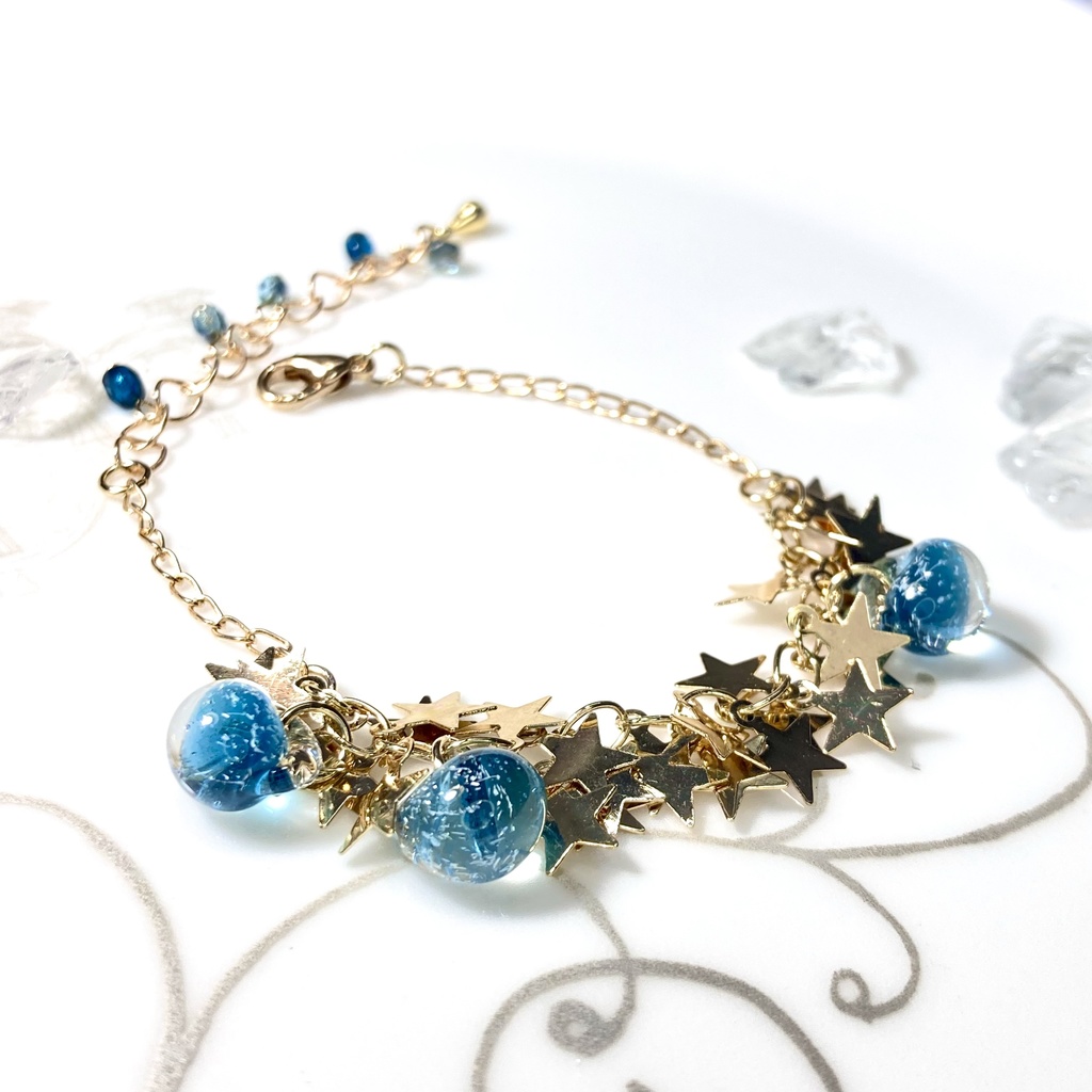 〜星降る夜〜 ティアドロップのブレスレット