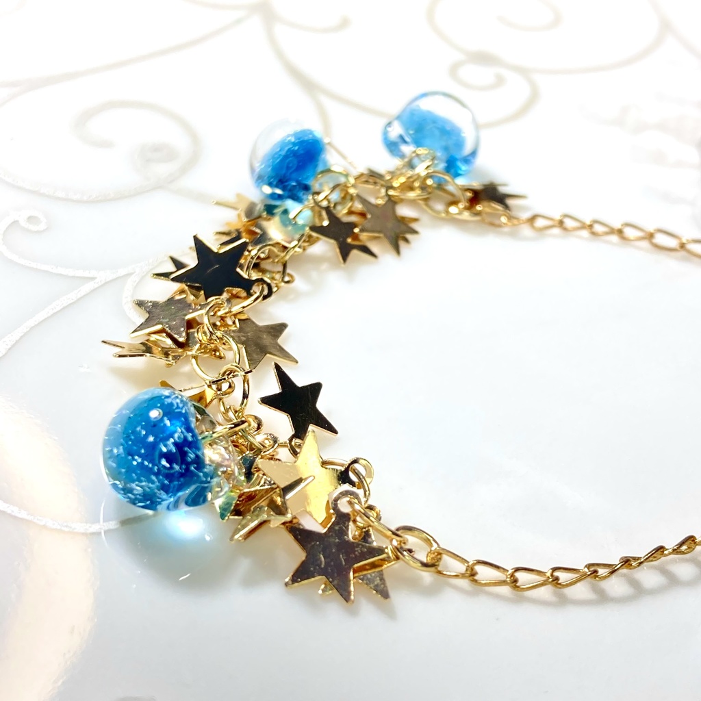 〜星降る夜〜 ティアドロップのブレスレット