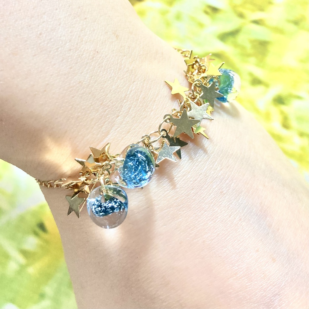 〜星降る夜〜 ティアドロップのブレスレット