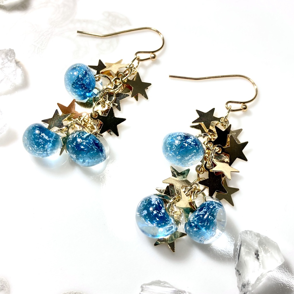 〜星降る夜〜 ティアドロップのピアス/イヤリング