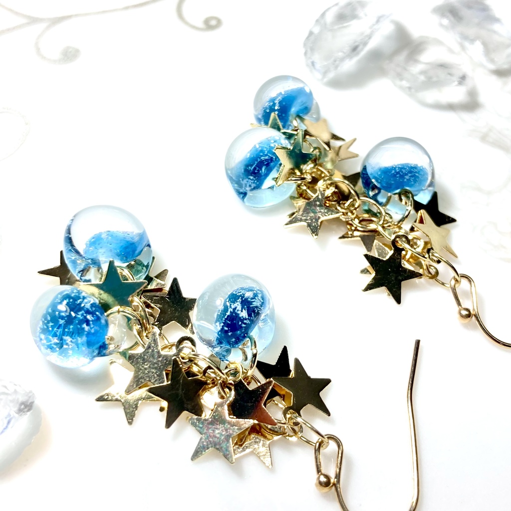 〜星降る夜〜 ティアドロップのピアス/イヤリング