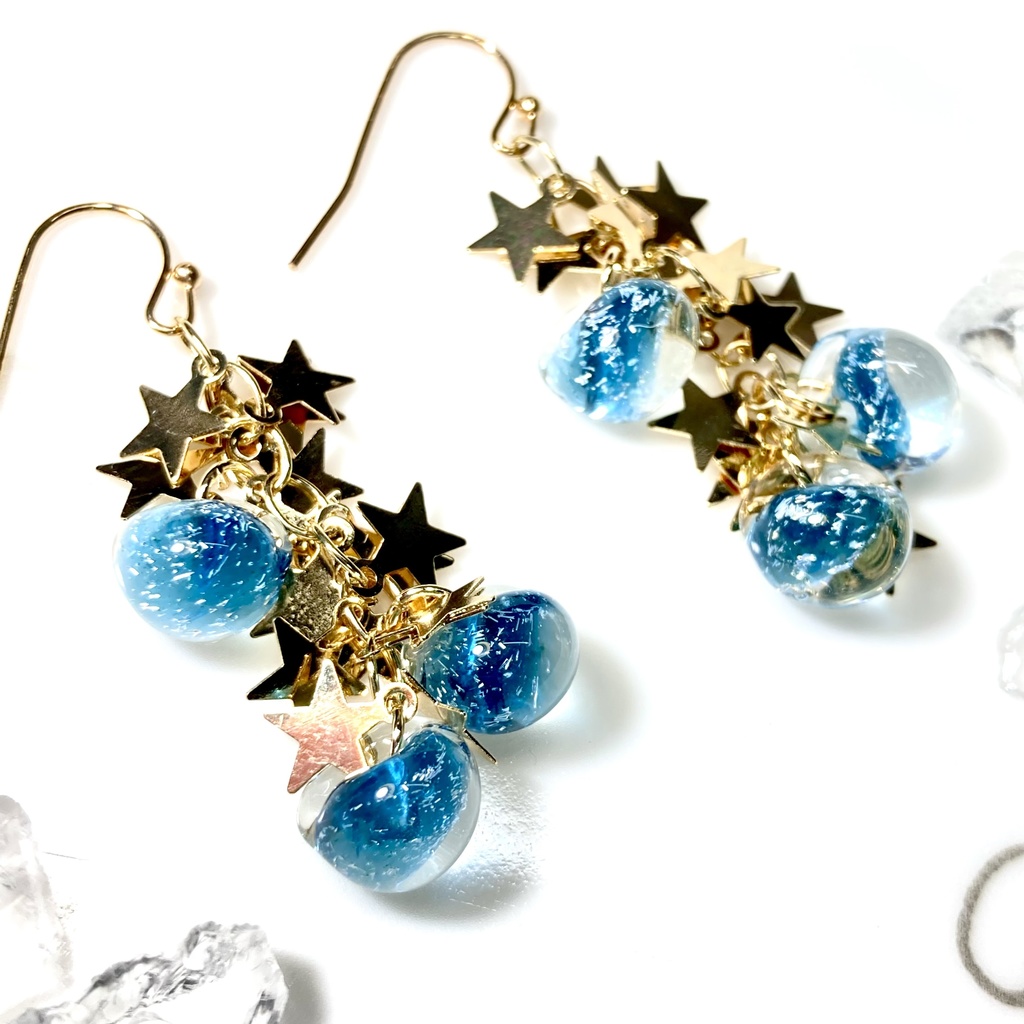 〜星降る夜〜 ティアドロップのピアス/イヤリング