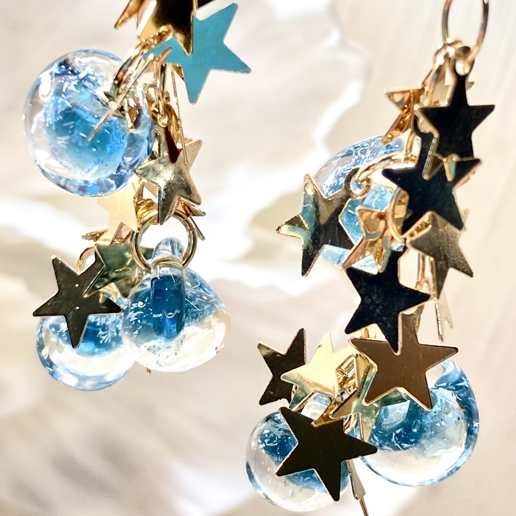 〜星降る夜〜 ティアドロップのピアス/イヤリング