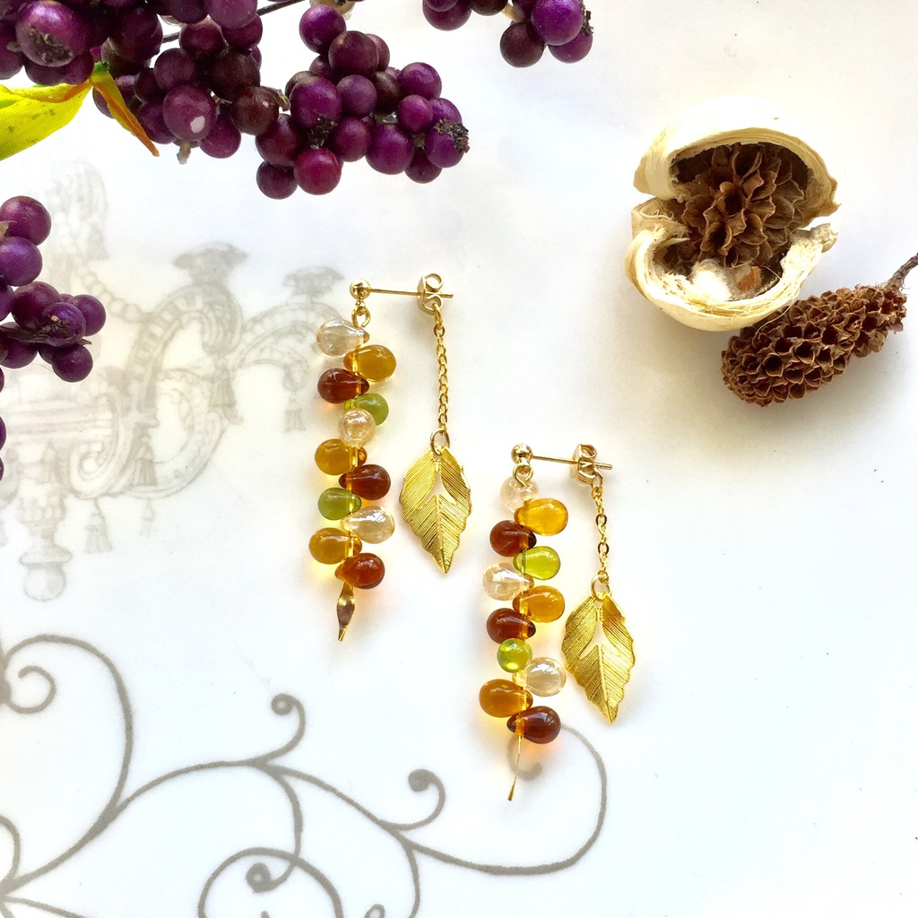 秋色 紅葉ピアスorイヤリング