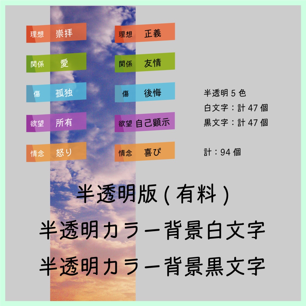 【無料あり】エモクロアTRPG共鳴感情PC置き場素材