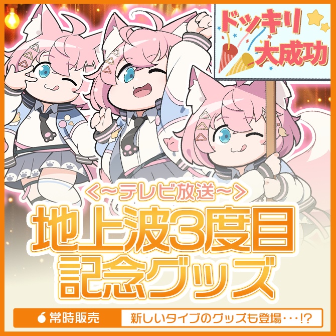 地上波放送3度目記念グッズ📺