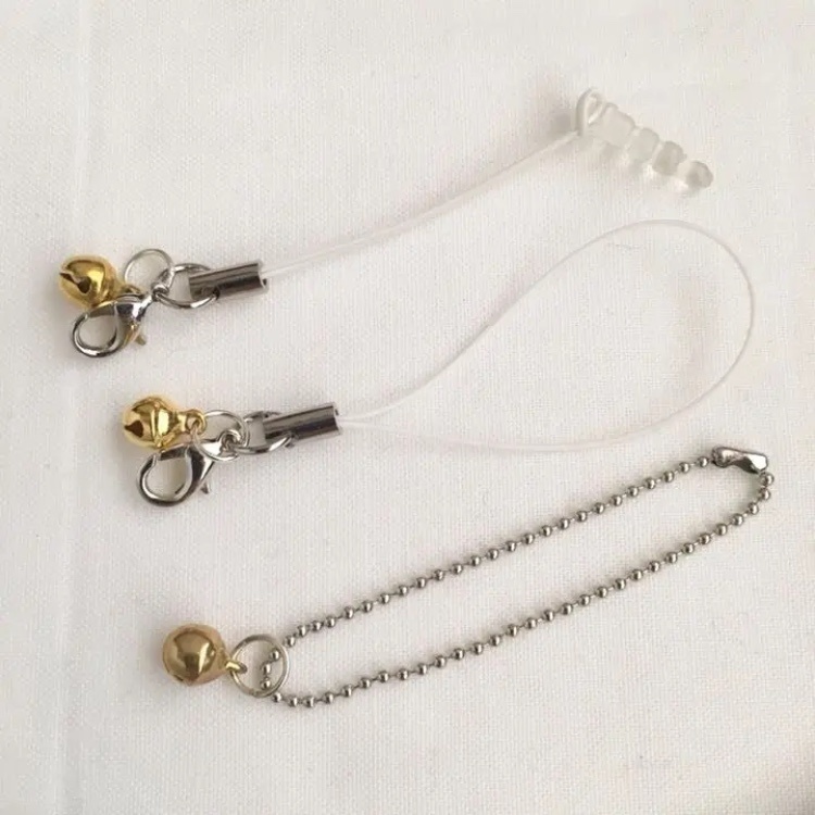 赤色ハート・淡ピンク色ブタさん*鈴付きイヤホンジャックストラップ