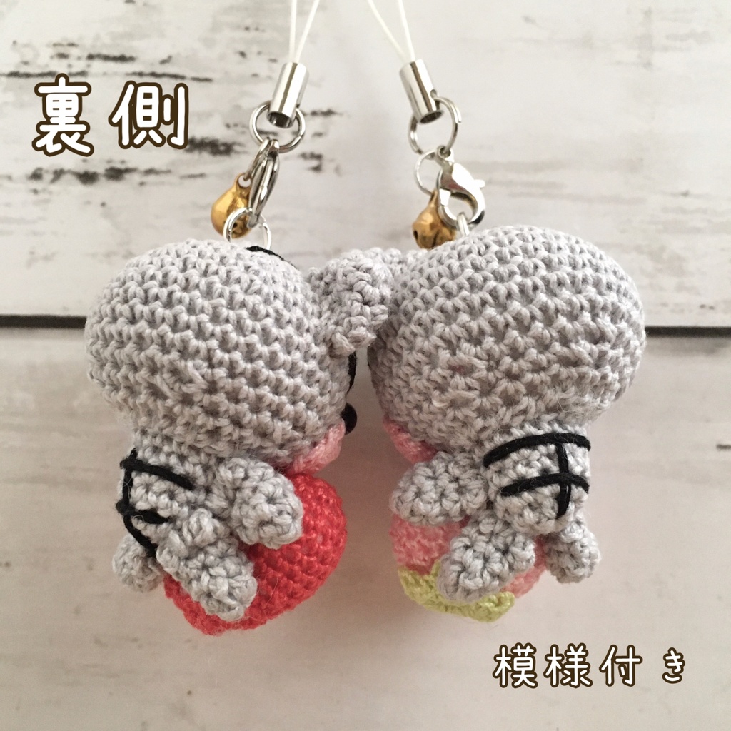 \アメリカンショートヘア!うちの子/小さな癒し系★見守り隊★赤色ハートをギュッ!鈴付きストラップ|ボールチェーン