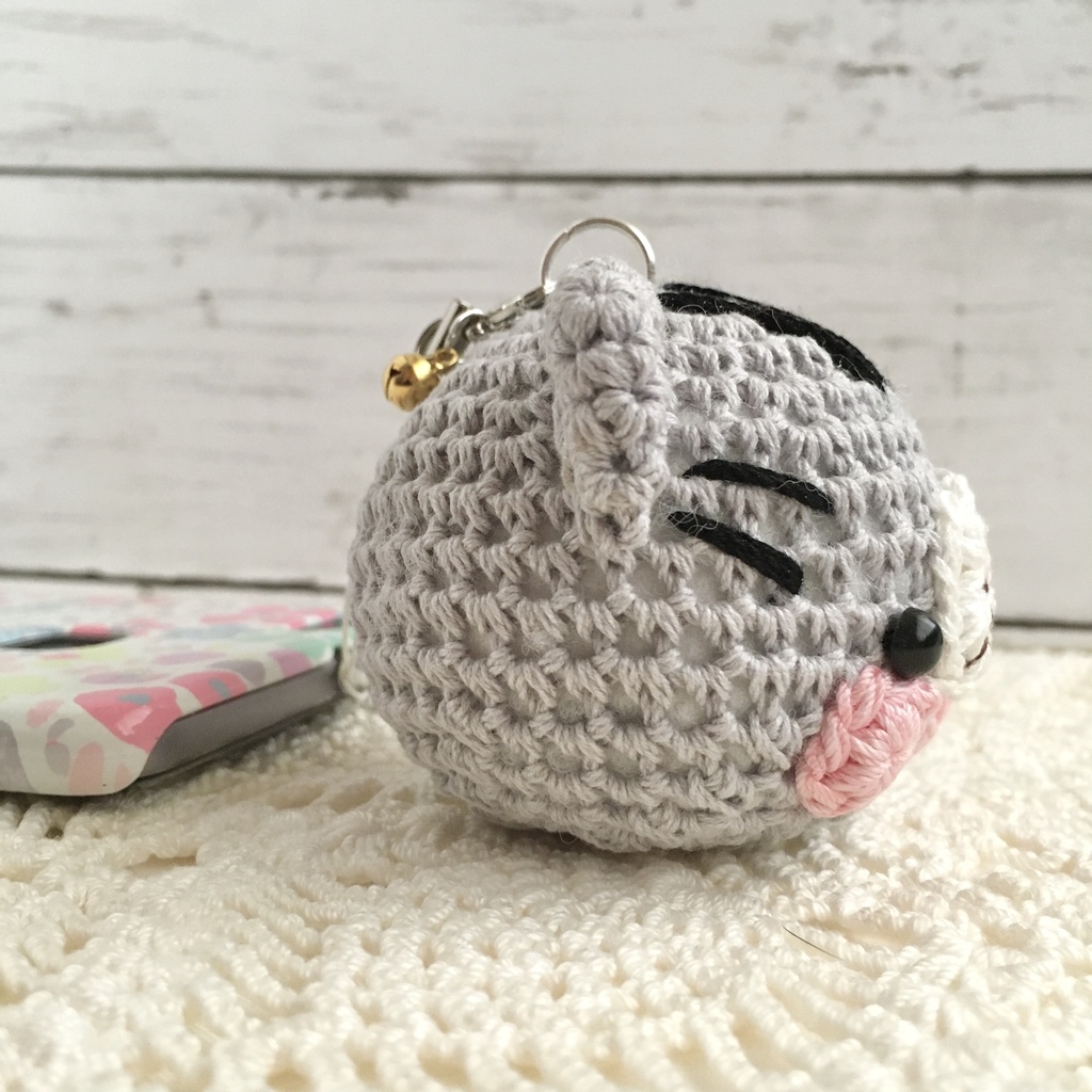 アメリカンショートヘア猫さんウチの子◎持ち物の目印に【大】鈴付きイヤホンジャック|ストラップ|ボールチェーン