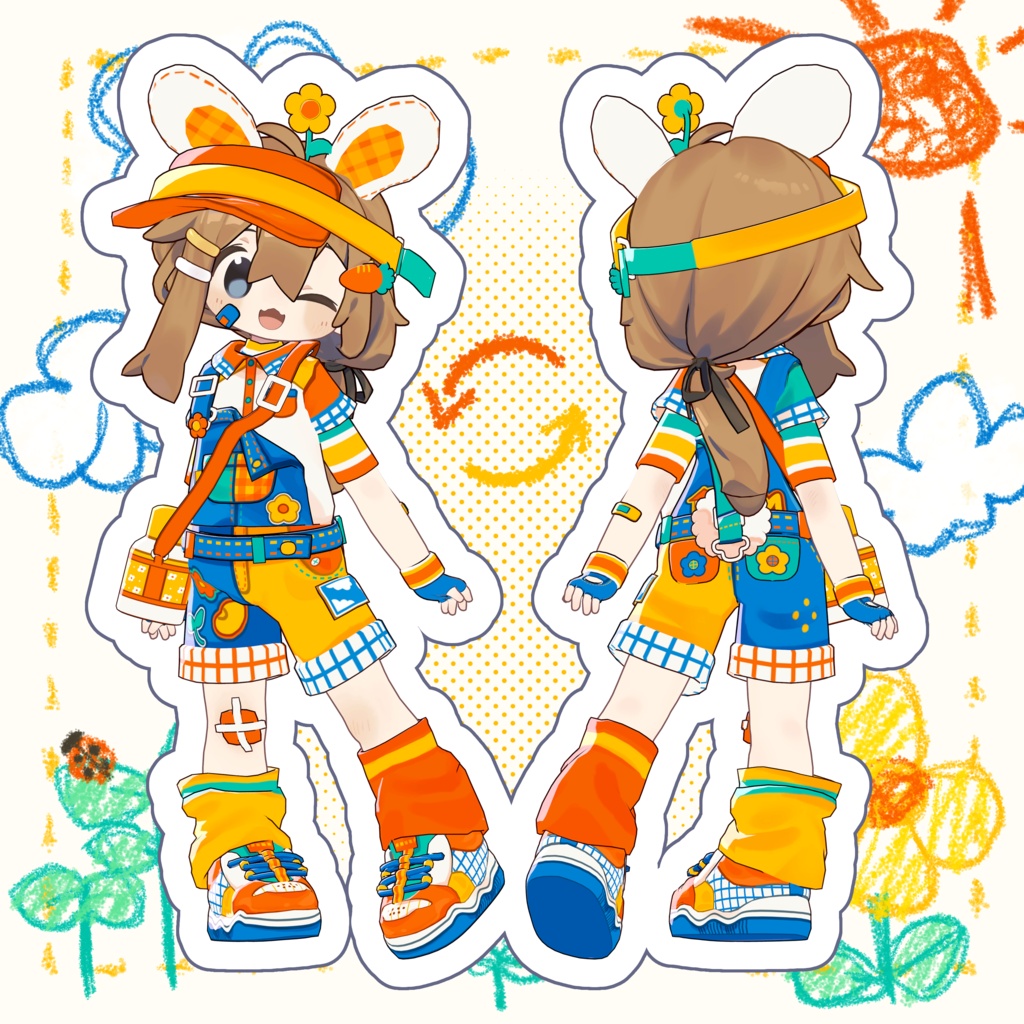 ふれうさオーバーオール