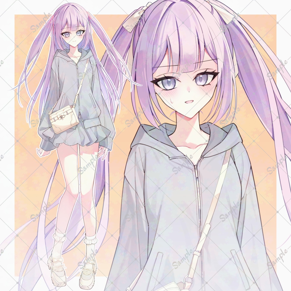 ガーリーコーデ女子立ち絵素材