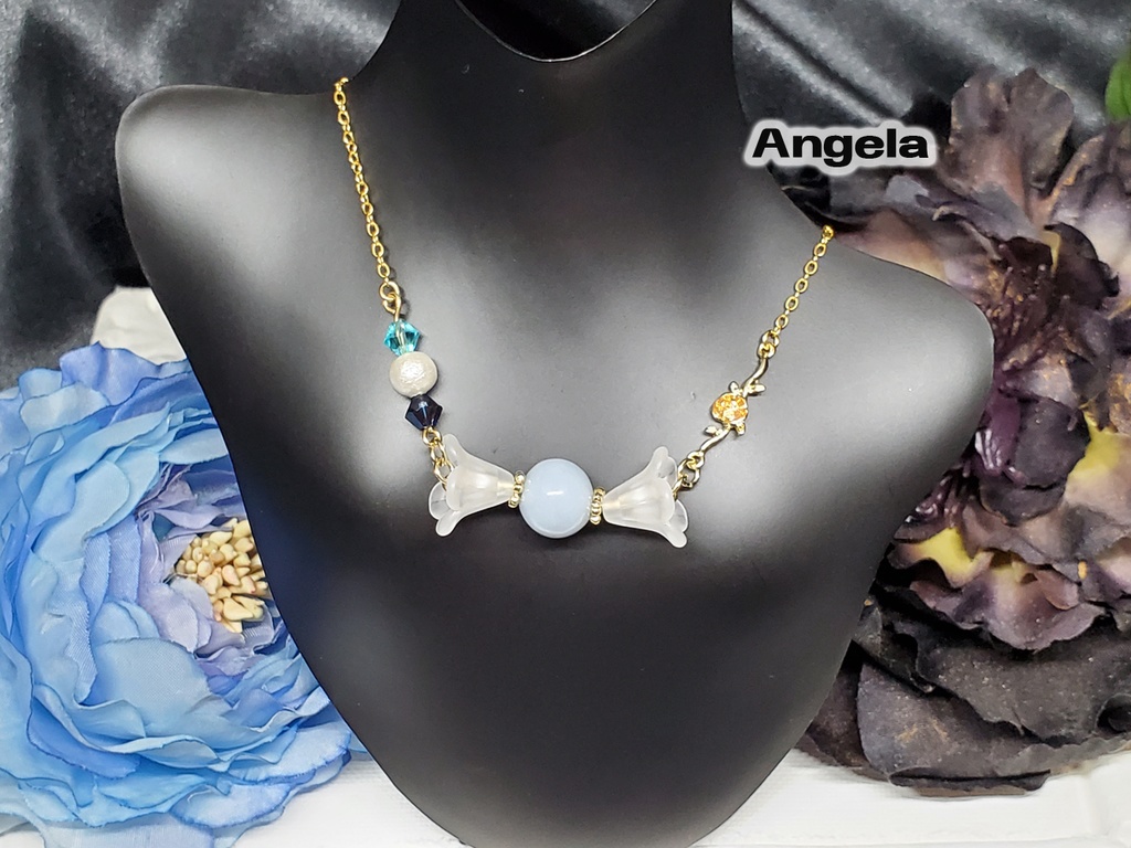 LoR/LC天然石キャンディネックレス