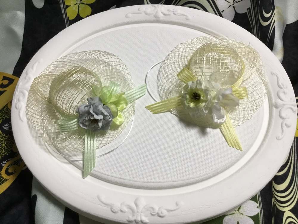 もち用麦わら帽子 花