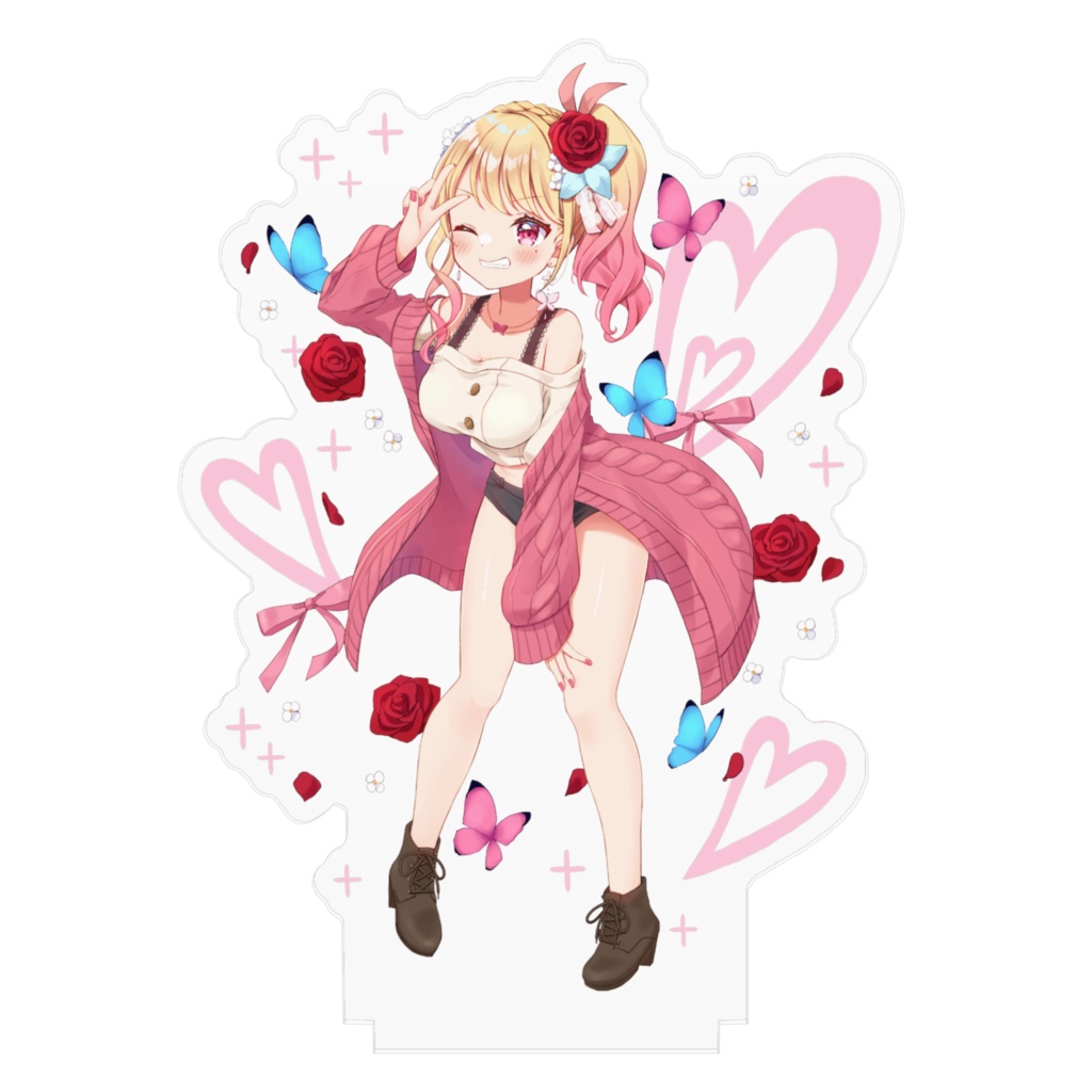 火叫ミオ_Vtuber_アクリルフィギュア(背景有)100x100mm