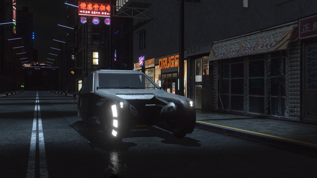 【3Dモデル】サイバーパンクな車「N-Spinner」【FBX・VRChat可】