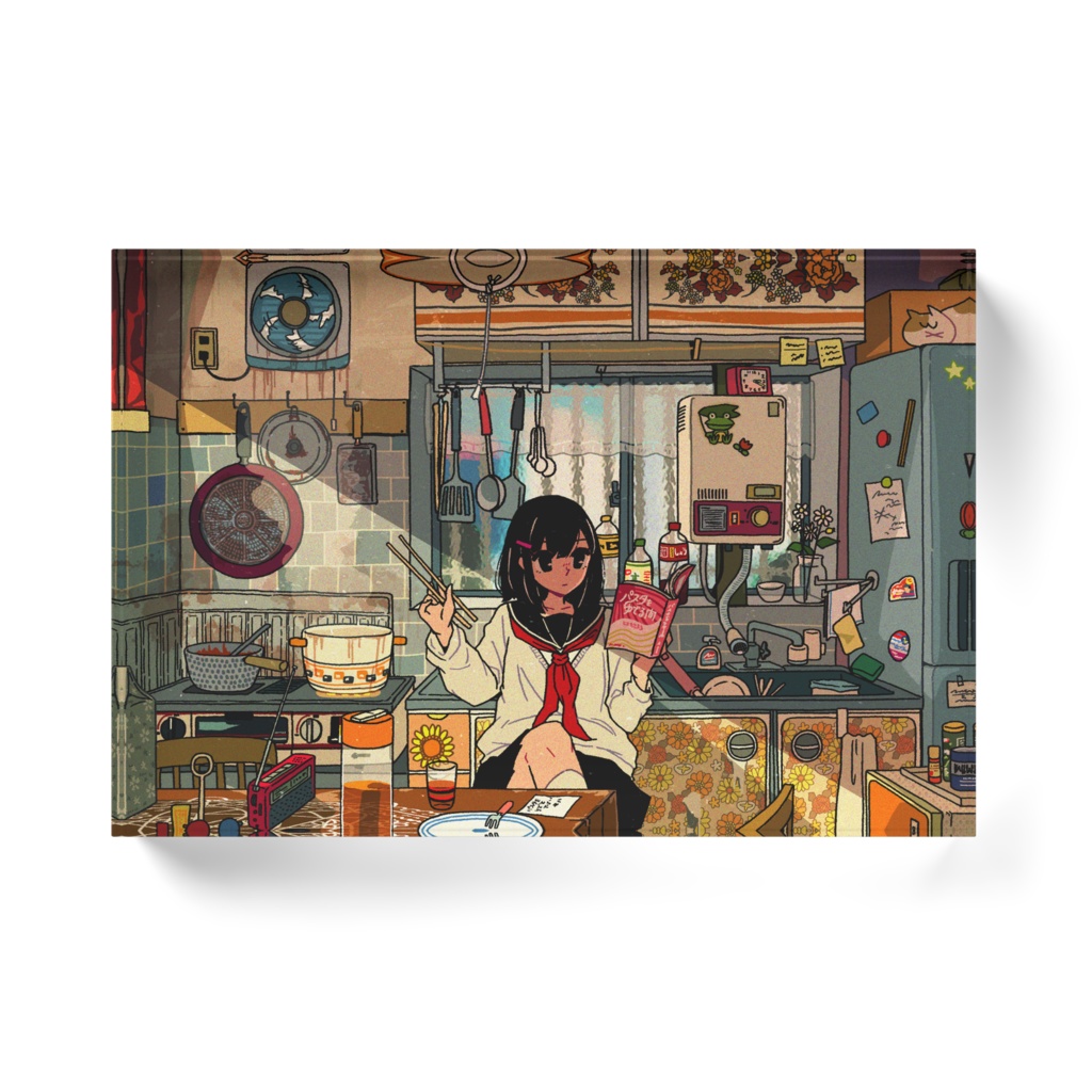 パスタを茹でる アクリルブロック