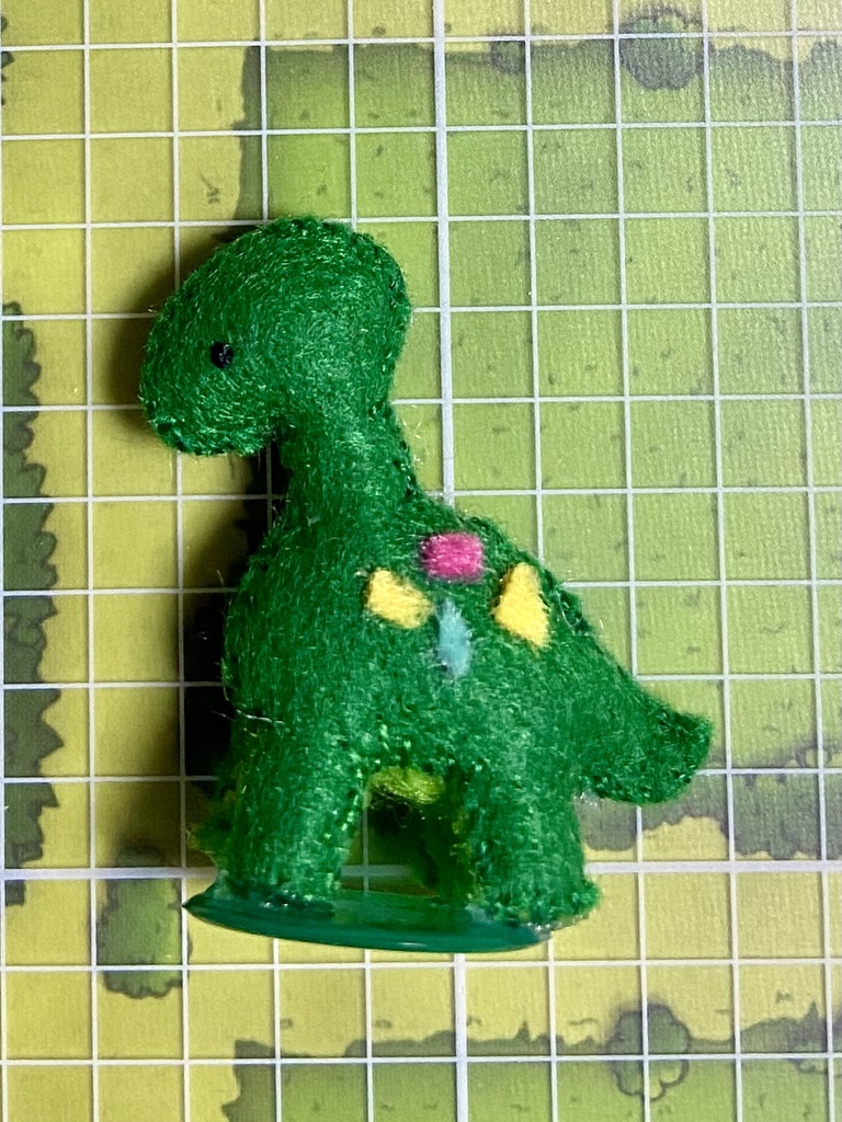 フェルト製 恐竜ボードゲームトークン緑 まーまゆ食堂19 ふぇると Booth