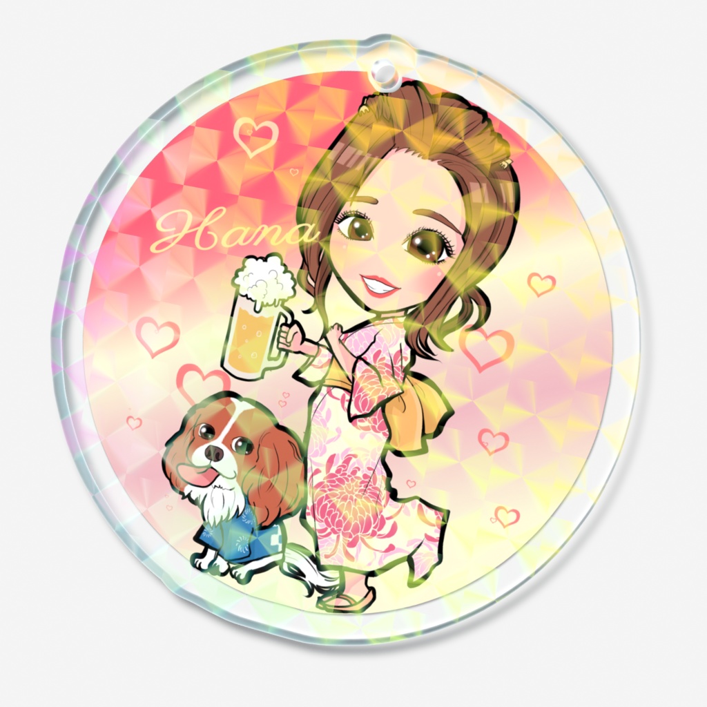 花うた記念アートグッズ はなホログラムアクリルキーホルダー50x50mm