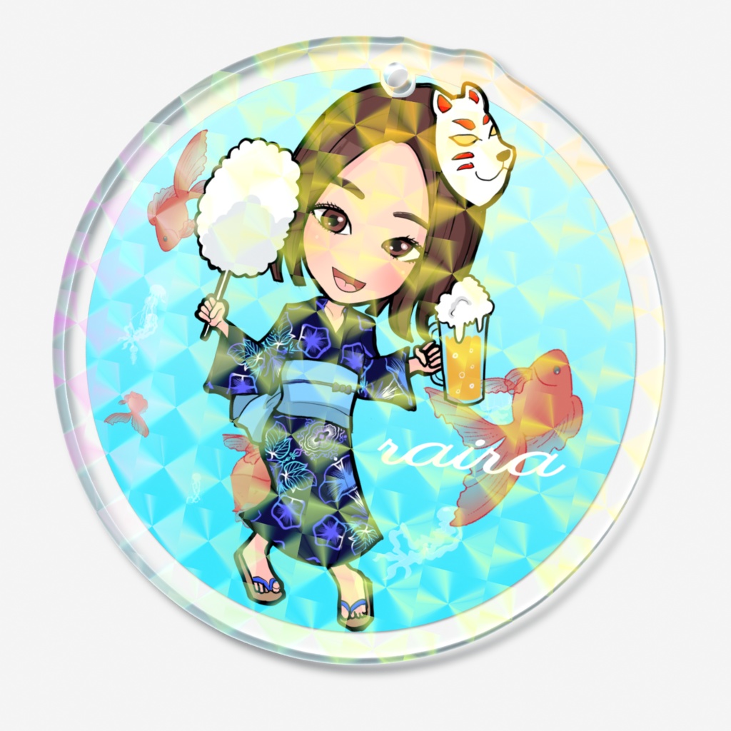 花うた記念アートグッズ らいらホログラムアクリルキーホルダー50x50mm