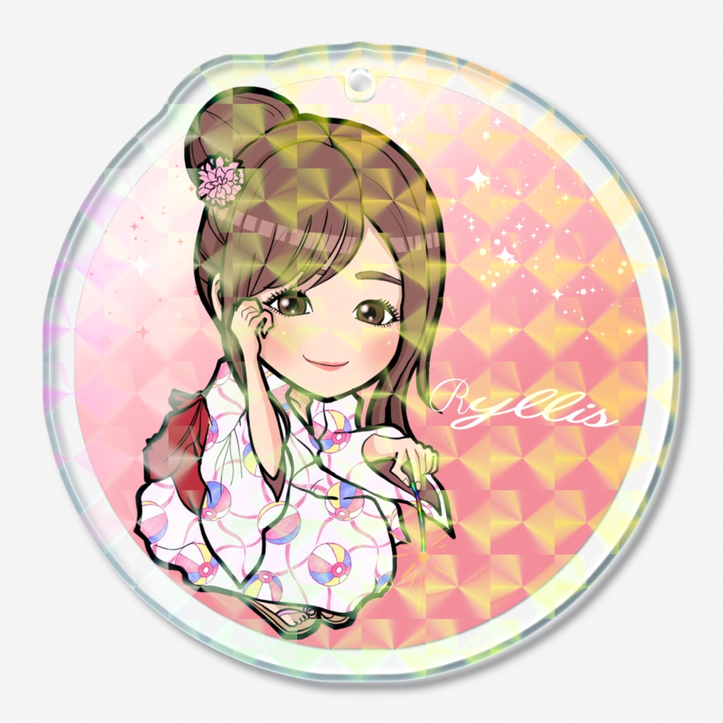 花うた記念アートグッズ りりすアクリルキーホルダー50x50mm
