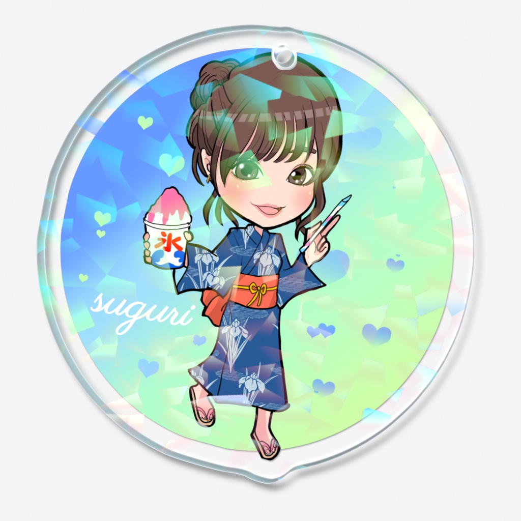 花うた記念アートグッズ すぐりホログラムアクリルキーホルダー50x50mm