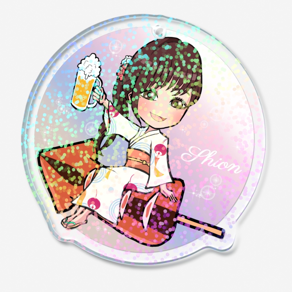 花うた記念アートグッズ しおんホログラムアクリルキーホルダー50x50mm