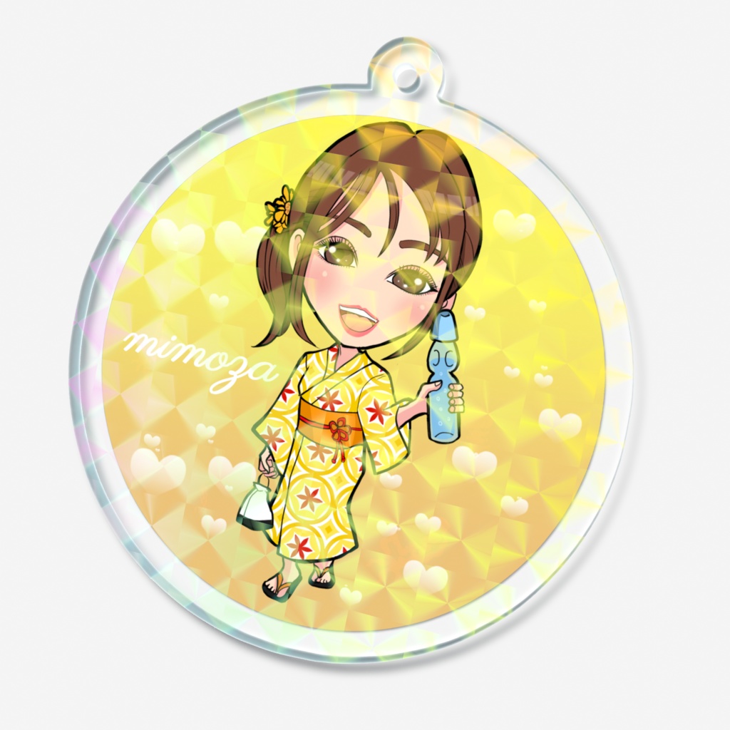 花うた記念アートグッズ みもざホログラムアクリルキーホルダー50x50mm