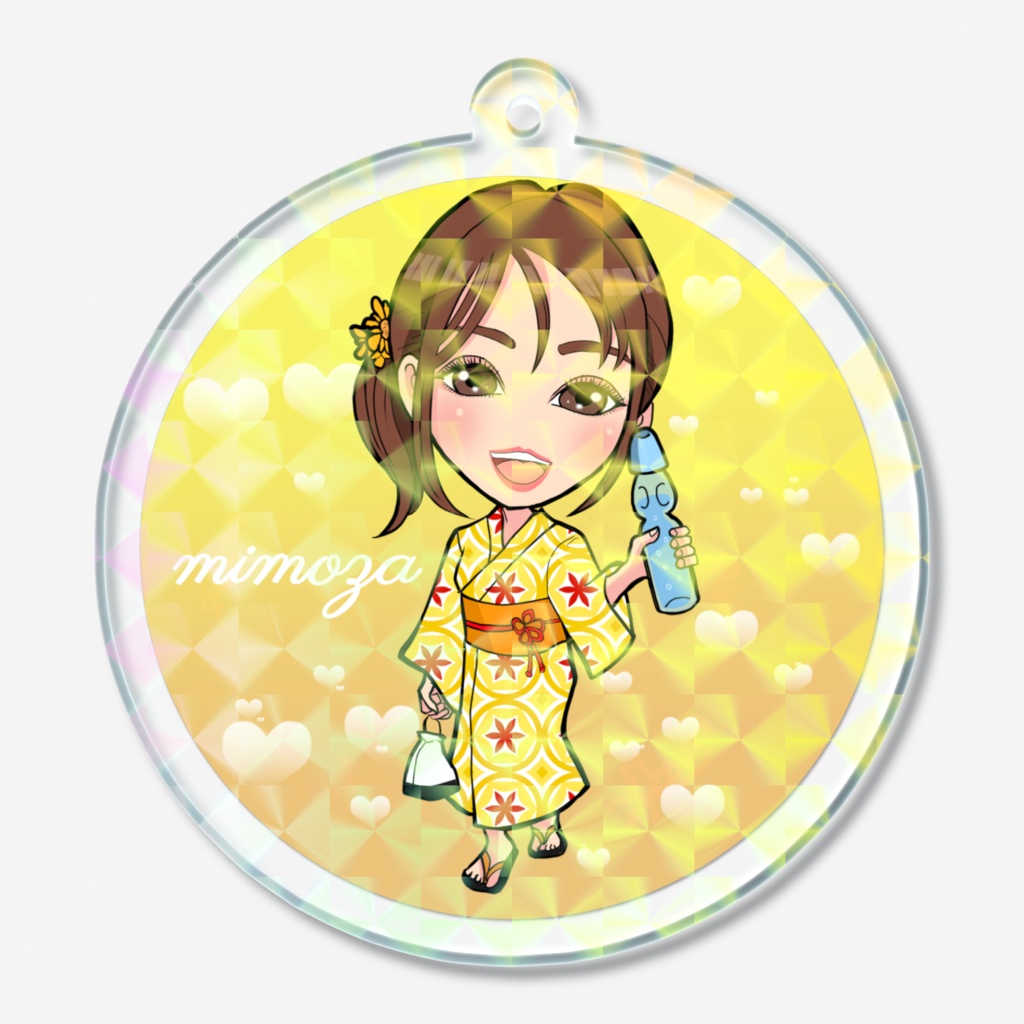 花うた記念アートグッズ みもざホログラムアクリルキーホルダー50x50mm