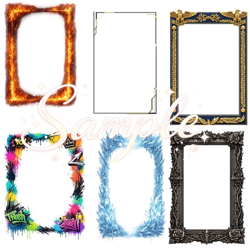 幻想・世界観背景セット+フレーム素材集(高解像度/商用利用OK)PNG