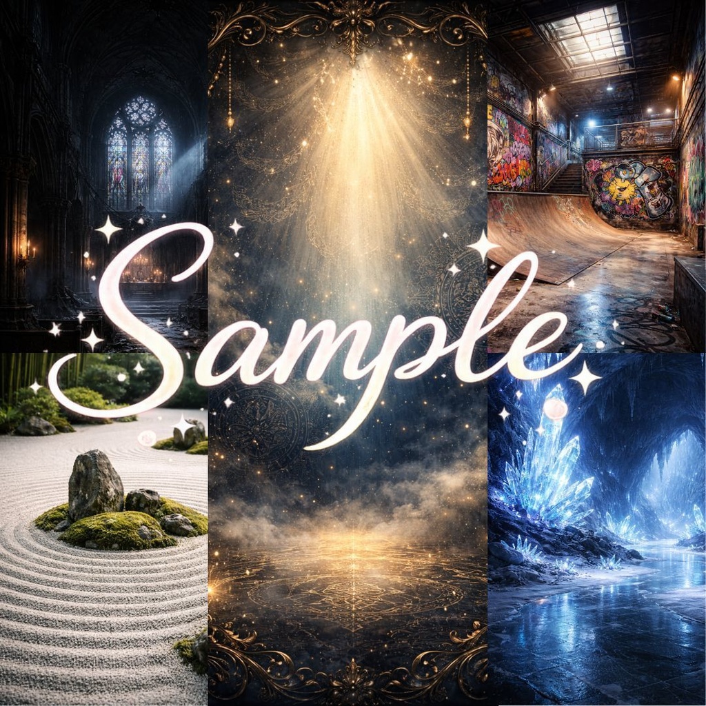 幻想・世界観背景セット＋フレーム素材集（高解像度／商用利用OK）PNG