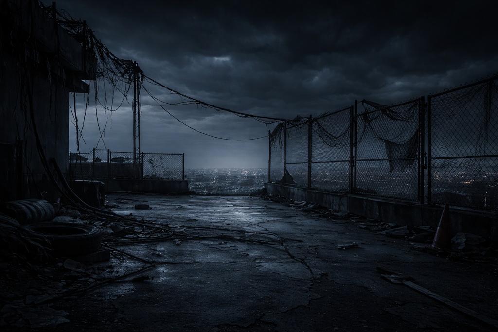 廃墟・ダーク背景「横型」素材セット(PNG+JPG/高解像度/商用利用OK)