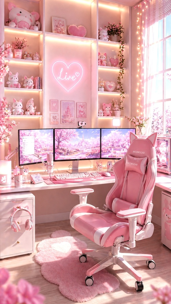 ネオン配信ルーム背景セット【9:16/全6色】Vライバー・配信・動画用