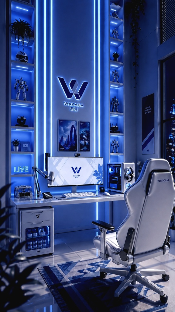 ネオン配信ルーム背景セット【9:16／全6色】Vライバー・配信・動画用