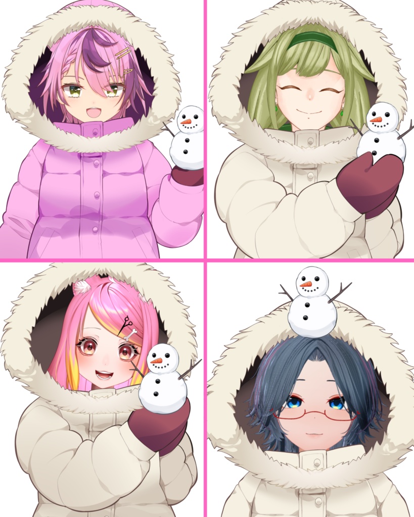 Vtuber素材_雪だるまをもつ_高画質+商用利用権