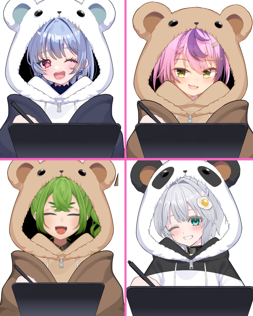 Vtuber素材_着ぐるみ風室内着＋ペンタブ_高画質+商用利用権