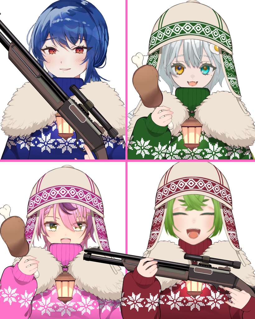 Vtuber素材_狩猟民族の構えエスニックデザイン_高画質+商用利用権