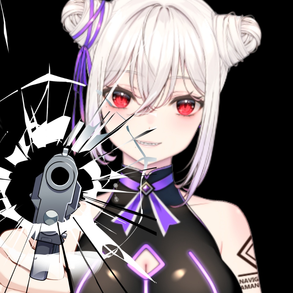 VTuber素材_拳銃でガラスをバキバキにわる素材_高画質+商用利用権
