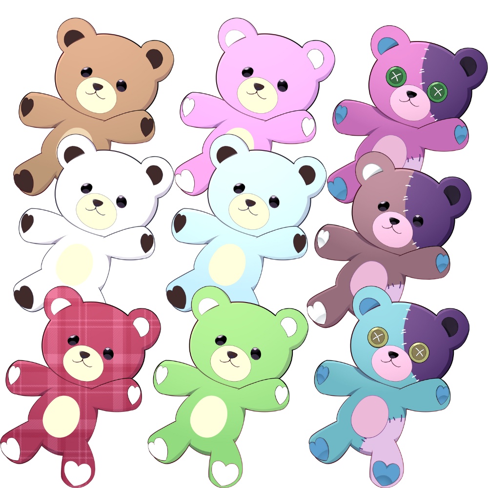 Vtuber素材_大きなぬいぐるみ+ポンチョ衣装_高画質+商用利用権