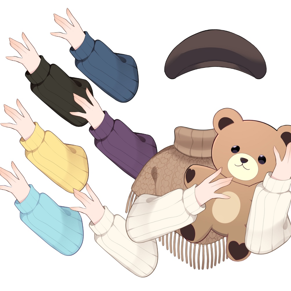 Vtuber素材_大きなぬいぐるみ+ポンチョ衣装_高画質+商用利用権