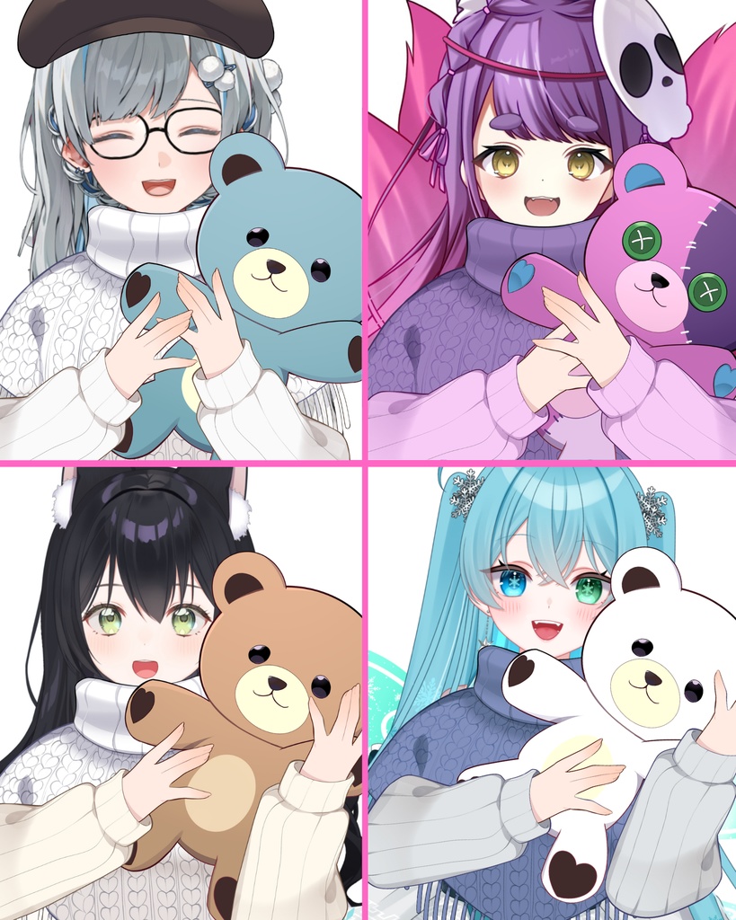 Vtuber素材_大きなぬいぐるみ+ポンチョ衣装_高画質+商用利用権