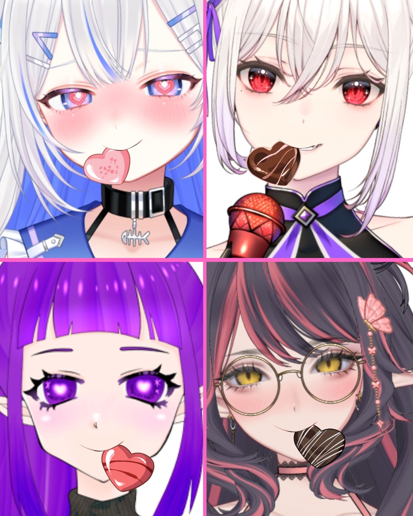 VTuber素材_①バレンタイン素材_チョコを口にくわえる_高画質+商用利用権