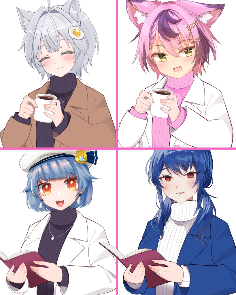 Vtuber素材_インテリに見える本を持つ衣装＋ココア差分_高画質+商用利用権