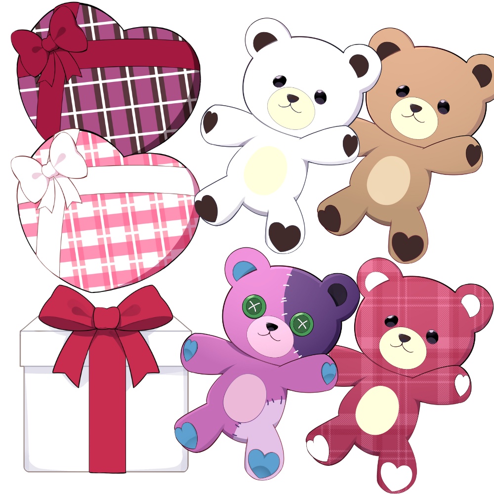 VTuber素材_➁バレンタイン素材_プレゼントをわたす衣装_高画質+商用利用権