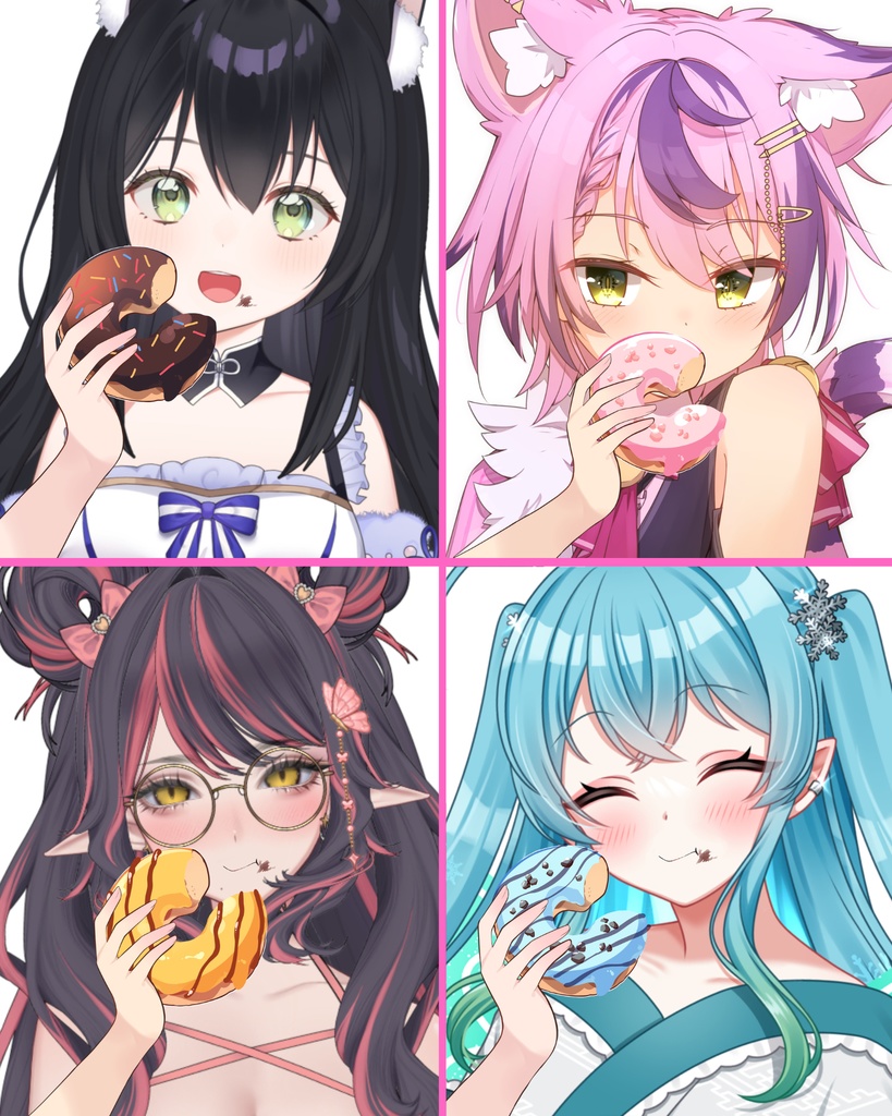 VTuber素材_③バレンタイン素材_ドーナツを食べる_高画質+商用利用権