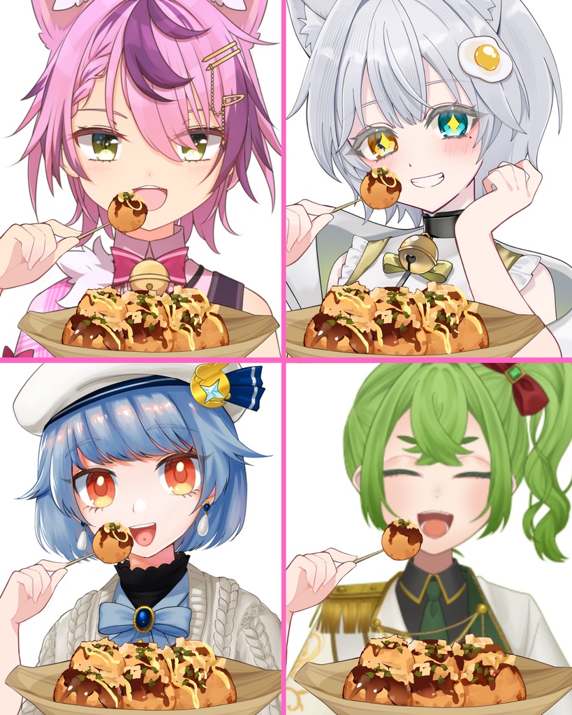 VTuber素材_たこ焼きを食べる素材_高画質+商用利用権