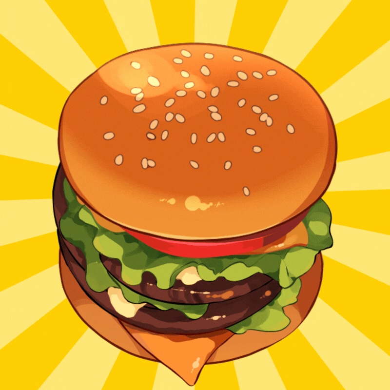 VTuber素材_ハンバーガーを食べる素材_高画質+商用利用権