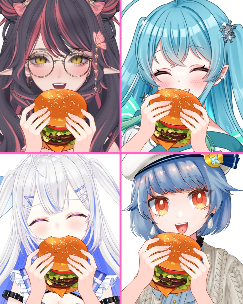 VTuber素材_ハンバーガーを食べる素材_高画質+商用利用権