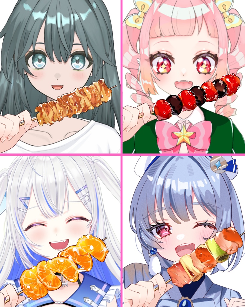 VTuber素材_串料理を食べる素材_高画質+商用利用権