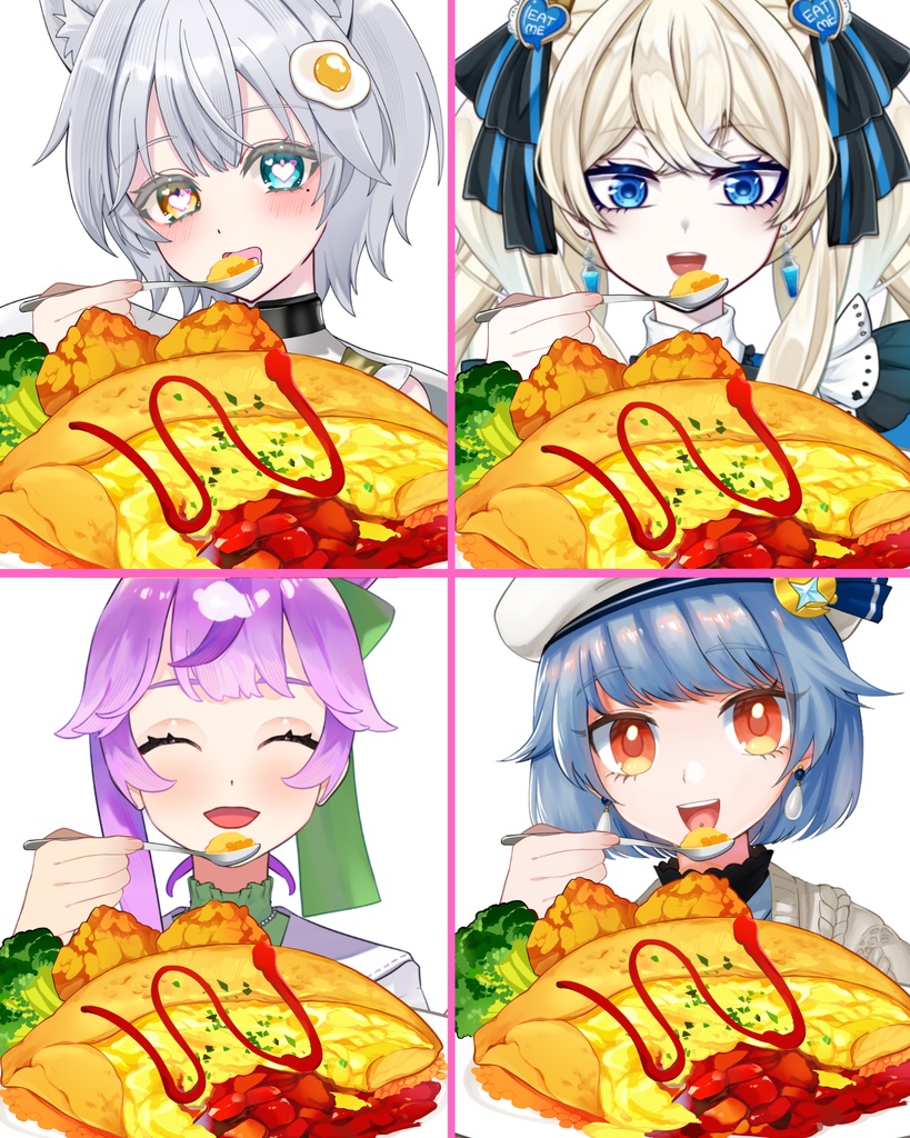 VTuber素材_オムライスを食べる素材_高画質+商用利用権