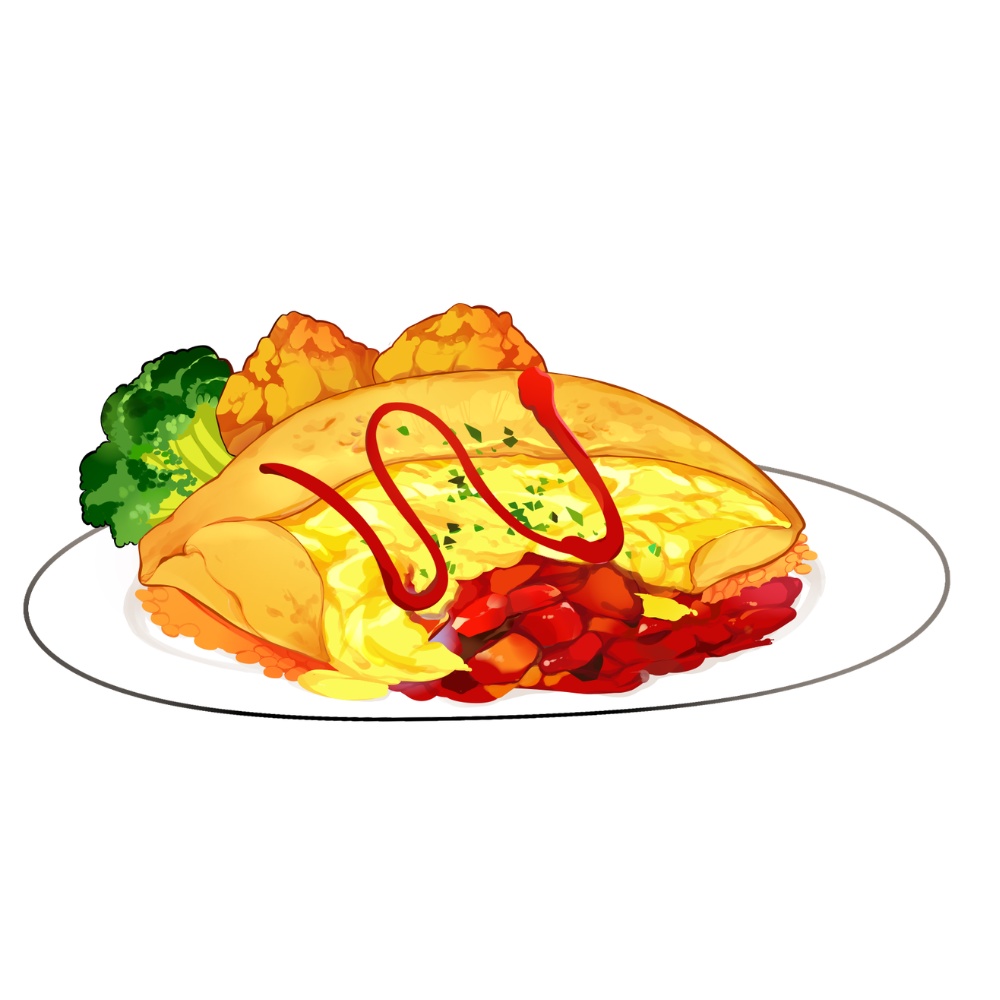 VTuber素材_オムライスを食べる素材_高画質+商用利用権
